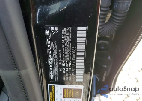 2019 Mercedes-Benz C 300 из США, поврежденный, VIN 55SWF8DB5KU300865